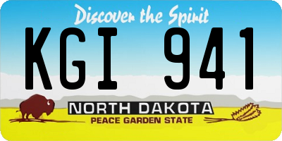 ND license plate KGI941