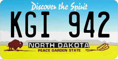 ND license plate KGI942