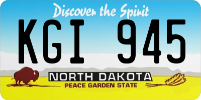 ND license plate KGI945