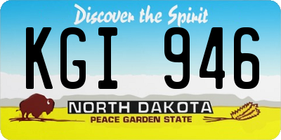 ND license plate KGI946