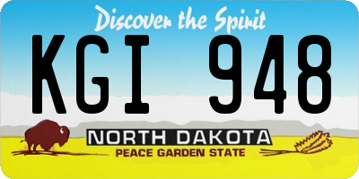 ND license plate KGI948