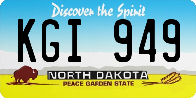 ND license plate KGI949