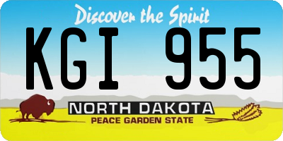 ND license plate KGI955