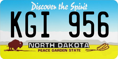 ND license plate KGI956