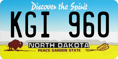 ND license plate KGI960