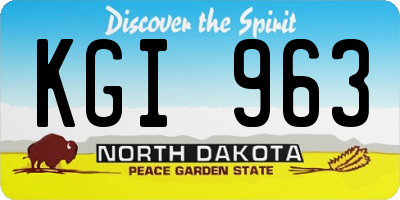 ND license plate KGI963