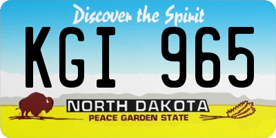 ND license plate KGI965