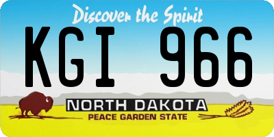 ND license plate KGI966