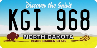 ND license plate KGI968