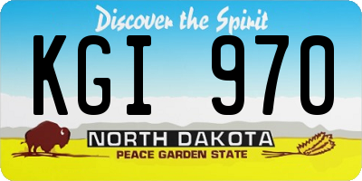 ND license plate KGI970