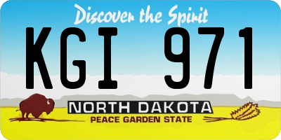 ND license plate KGI971
