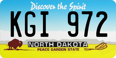 ND license plate KGI972