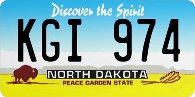 ND license plate KGI974