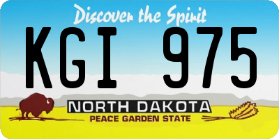 ND license plate KGI975