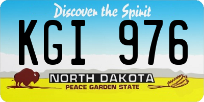 ND license plate KGI976