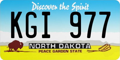 ND license plate KGI977