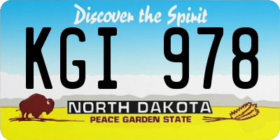 ND license plate KGI978