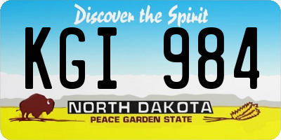 ND license plate KGI984