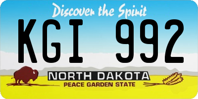 ND license plate KGI992