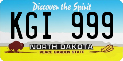ND license plate KGI999