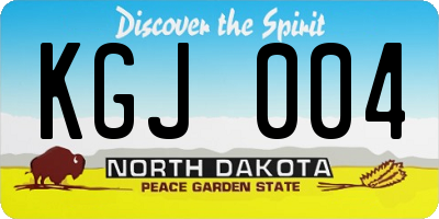 ND license plate KGJ004