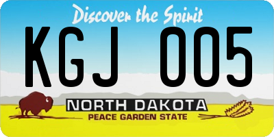 ND license plate KGJ005
