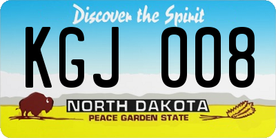 ND license plate KGJ008