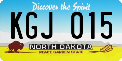 ND license plate KGJ015