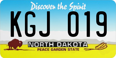 ND license plate KGJ019