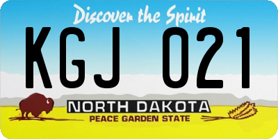ND license plate KGJ021