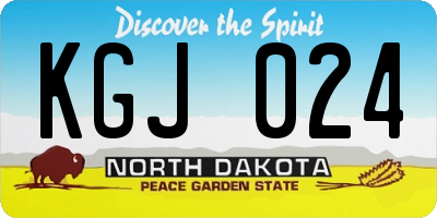 ND license plate KGJ024