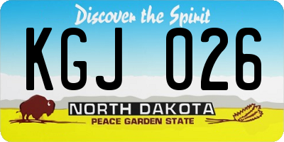 ND license plate KGJ026