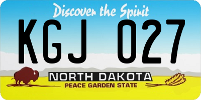 ND license plate KGJ027