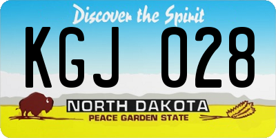 ND license plate KGJ028