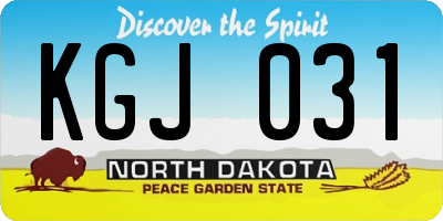 ND license plate KGJ031