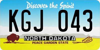 ND license plate KGJ043