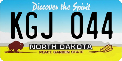 ND license plate KGJ044