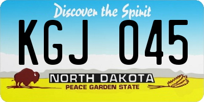 ND license plate KGJ045