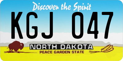 ND license plate KGJ047