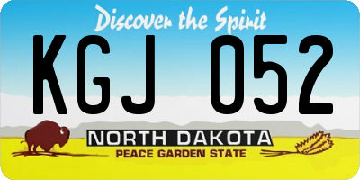 ND license plate KGJ052