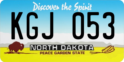 ND license plate KGJ053