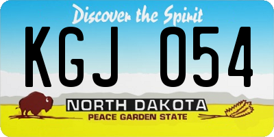 ND license plate KGJ054