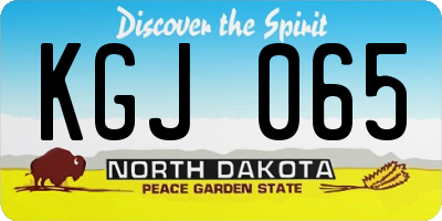 ND license plate KGJ065