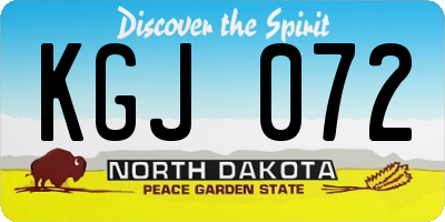 ND license plate KGJ072