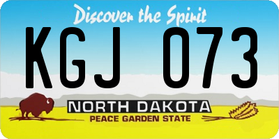 ND license plate KGJ073