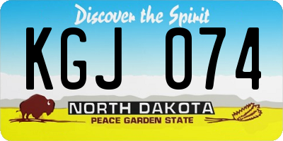 ND license plate KGJ074
