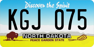 ND license plate KGJ075