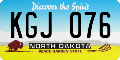 ND license plate KGJ076