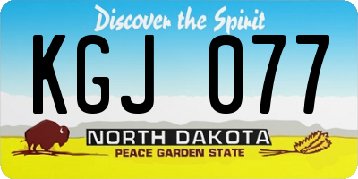 ND license plate KGJ077