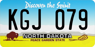 ND license plate KGJ079